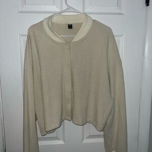 Elegant Cream Button-Up Cardigan